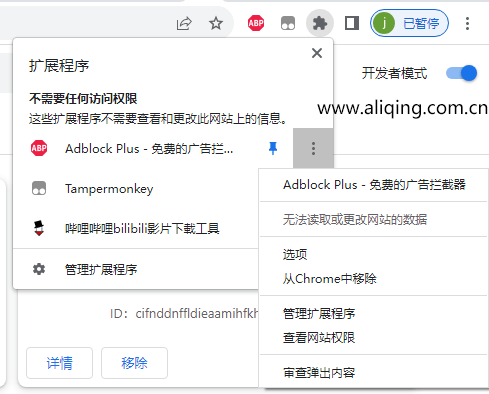 谷歌浏览器扩展程序选项设置.png